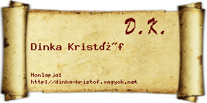 Dinka Kristóf névjegykártya