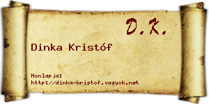 Dinka Kristóf névjegykártya