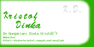 kristof dinka business card